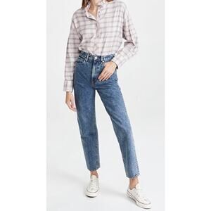 Xirena Jensen Shirt Lilac Quartz Size Medium Western Pastel Flannel Snap Buttons